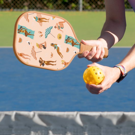 Strand zonnebaders patroon pickleball paddle (Insitu)