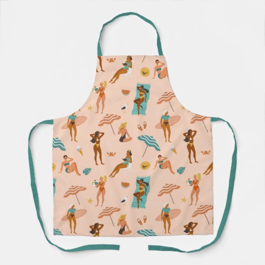 Strand zonnebaders patroon schort (Voorkant)