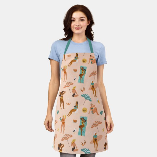 Strand zonnebaders patroon schort (Gedragen)