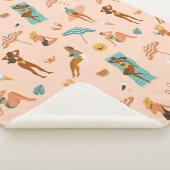 Strand zonnebaders patroon sherpa deken (3/4)