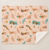 Strand zonnebaders patroon sherpa deken (Voorkant (horizontaal))