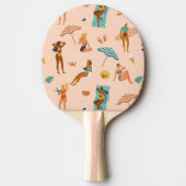 Strand zonnebaders patroon tafeltennisbatje (Voorkant)