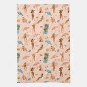 Strand zonnebaders patroon theedoek (Verticaal)