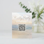 Strand Zonsondergang Aan het strand Huwelijksscanc Informatiekaartje (Staand voorkant)