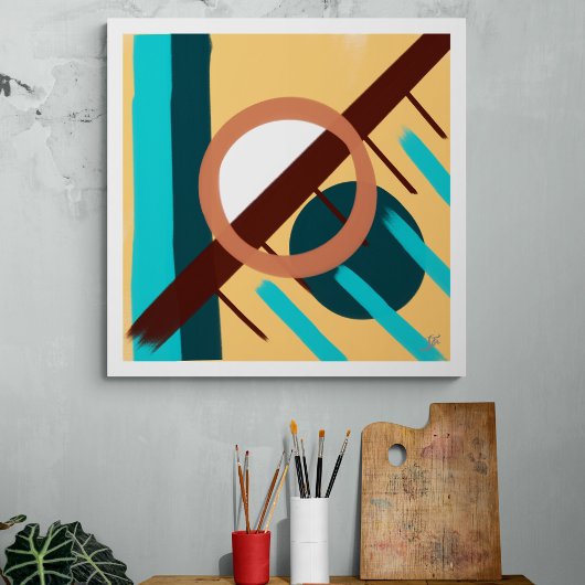 Strand zonsondergang - Abstract Canvas Afdruk