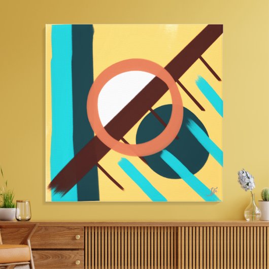 Strand zonsondergang - Abstract Canvas Afdruk (Insitu (Woonkamer))