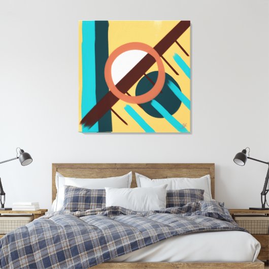 Strand zonsondergang - Abstract Canvas Afdruk (Insitu (Slaapkamer))