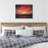Strand zonsondergang afbeelding op canvas afdruk (Insitu (Slaapkamer))