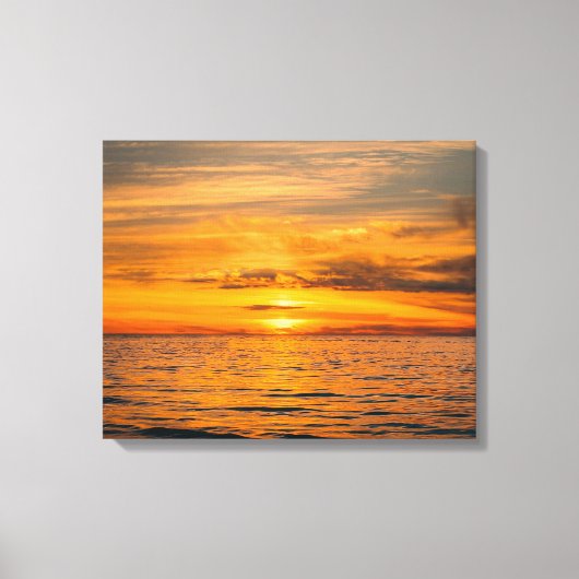 Strand zonsondergang afbeelding op canvas afdruk (Voorkant)