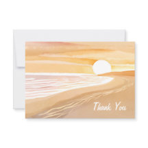 Strand Zonsondergang Aquarel | Mooie Gele 