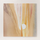 Strand Zonsondergang Aquarel | Mooie Gele Legpuzzel (Horizontaal)