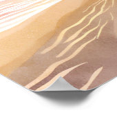 Strand Zonsondergang Aquarel | Mooie Gele Poster (Hoek)