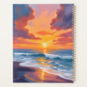 Strand Zonsondergang Aquarel Oceaan Schilderij Planner (Achterkant)
