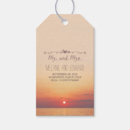 Strand Zonsondergang Bruiloft Cadeaulabel