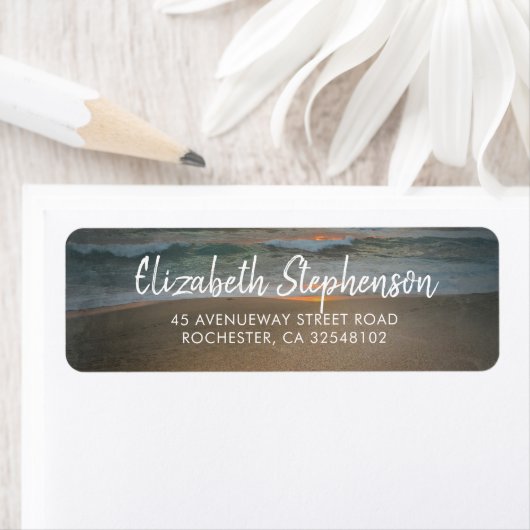 Strand Zonsondergang Bruiloft Etiket (Insitu)