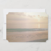 Strand Zonsondergang Bruiloft, Plumeria Bewaar de  Save The Date (Achterkant)