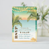 Strand Zonsondergang Bruiloft RSVP (Staand voorkant)