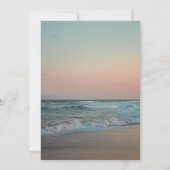 Strand Zonsondergang, Champagneglas Script Trouwen Kaart (Achterkant)