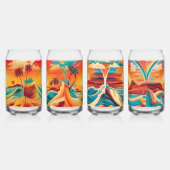 Strand zonsondergang Drinkware Set Blikvorm Glas (Rechts)