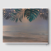 Strand Zonsondergang en Palm Lights Bestemming Bru Gastenboek (Achterkant)