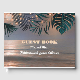 Strand Zonsondergang en Palm Lights Bestemming Bru Gastenboek