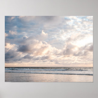 Strand zonsondergang foto in San Diego, Californië Poster