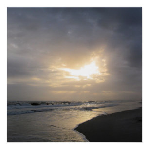 Strand Zonsondergang Fotografie Poster Print
