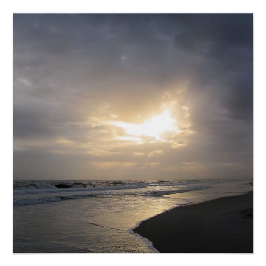 Strand Zonsondergang Fotografie Poster Print (Voorkant)