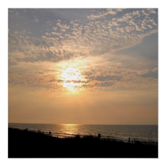 Strand Zonsondergang Fotografie Poster Print (Voorkant)