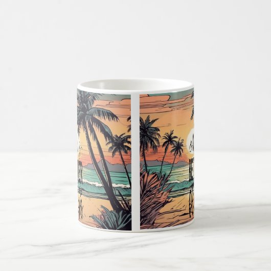 Strand Zonsondergang, Het leven is beter in Teensl Koffiemok (Center)