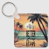 Strand Zonsondergang, Het leven is beter in Teensl Sleutelhanger (Voorkant)