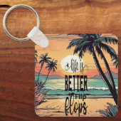 Strand Zonsondergang, Het leven is beter in Teensl Sleutelhanger (Voorkant)