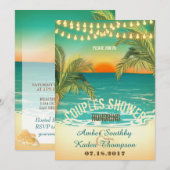 Strand Zonsondergang Koppels Bruiloft Douche Kaart (Voorkant / Achterkant)