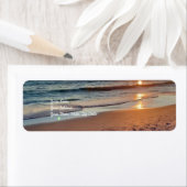Strand Zonsondergang Kust Oceaan Etiket (Insitu)