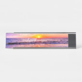 Strand Zonsondergang Kust Zomer Oceaan Golven Bureau Naambordje (Voorkant)