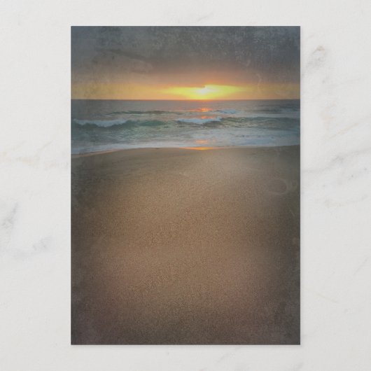Strand Zonsondergang Landschap Bruiloft Informatie Informatiekaartje (Achterkant)