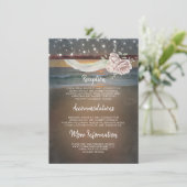 Strand Zonsondergang Landschap Bruiloft Informatie Informatiekaartje (Staand voorkant)