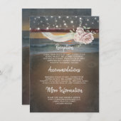 Strand Zonsondergang Landschap Bruiloft Informatie Informatiekaartje (Voorkant / Achterkant)