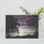 Strand Zonsondergang Lichten Tropisch Verjaardagsf Kaart (Staand voorkant)