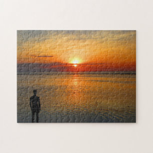 strand zonsondergang man legpuzzel