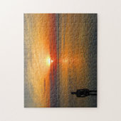 strand zonsondergang man legpuzzel (Verticaal)