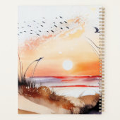 Strand zonsondergang met vogels planner (Achterkant)