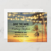 strand zonsondergang opslaan de datum briefkaarten (Voorkant / Achterkant)