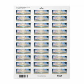 Strand,Zonsondergang,Palmboom, Roze Flamingo Kerst Etiket (Full Sheet)