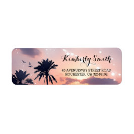 Strand Zonsondergang Palmen Bruiloft Etiket