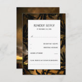 Strand Zonsondergang Palmen Bruiloft RSVP Kaarten (Voorkant / Achterkant)