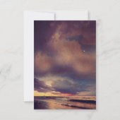 Strand Zonsondergang Palmen Paarse Bruiloft RSVP K (Achterkant)