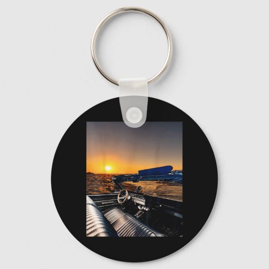 Strand Zonsondergang Rit Sleutelhanger (Voorkant)