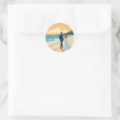 Strand Zonsondergang Romantiek Sticker (Tas)
