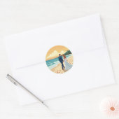 Strand Zonsondergang Romantiek Sticker (Envelop)